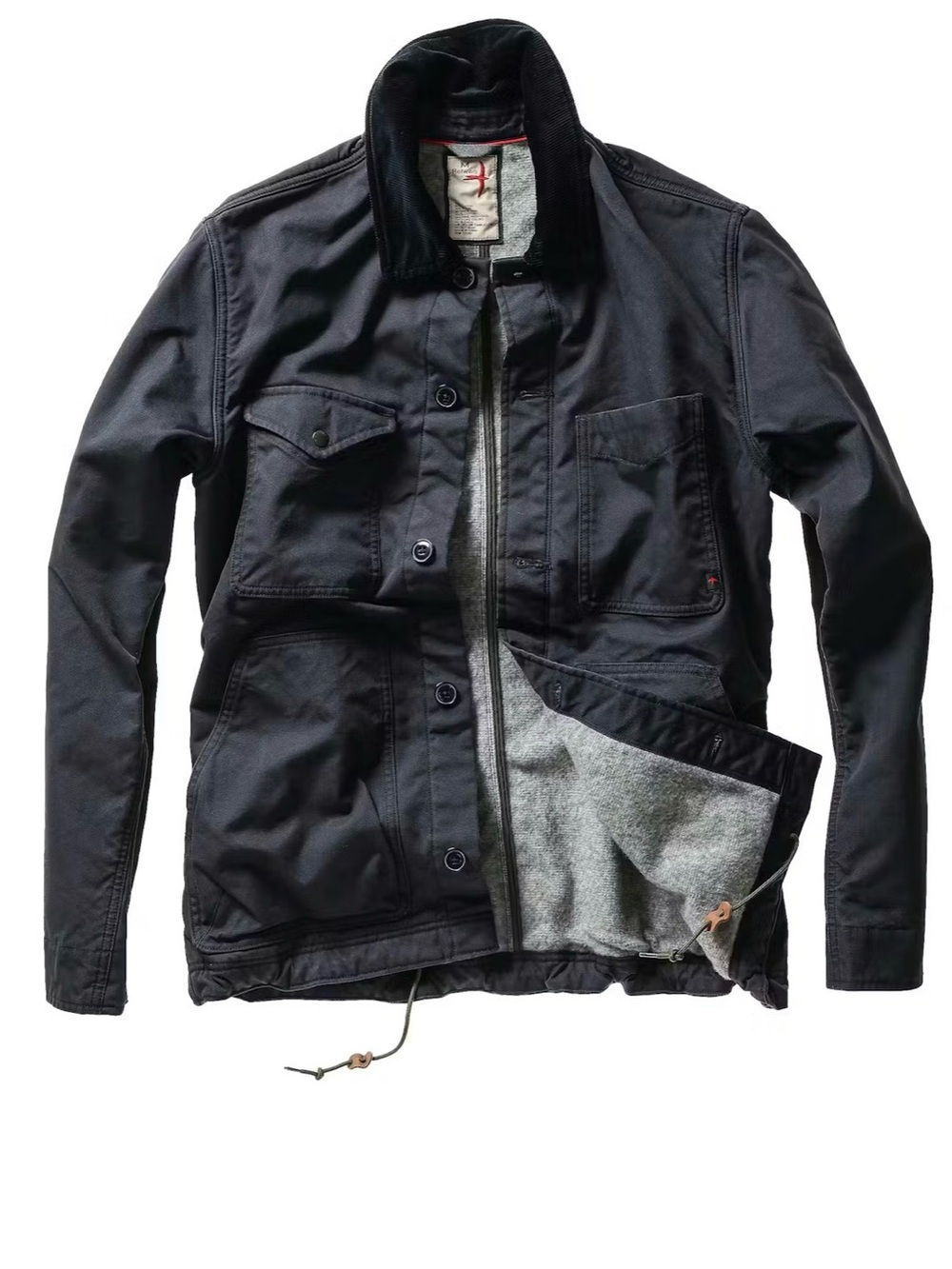 Relwen’s Pile-Lined Chore Coat, Dark Navy Canvas, Size L